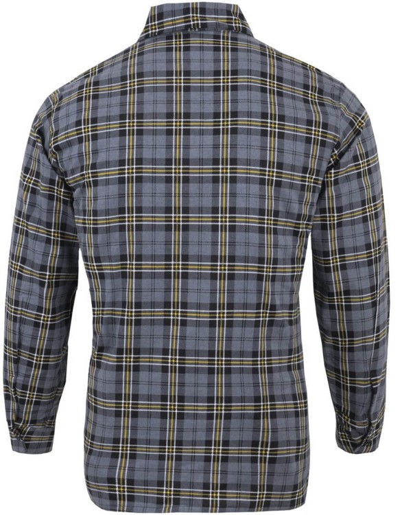 Koszula flanelowa robocza szara szkocka krata tył