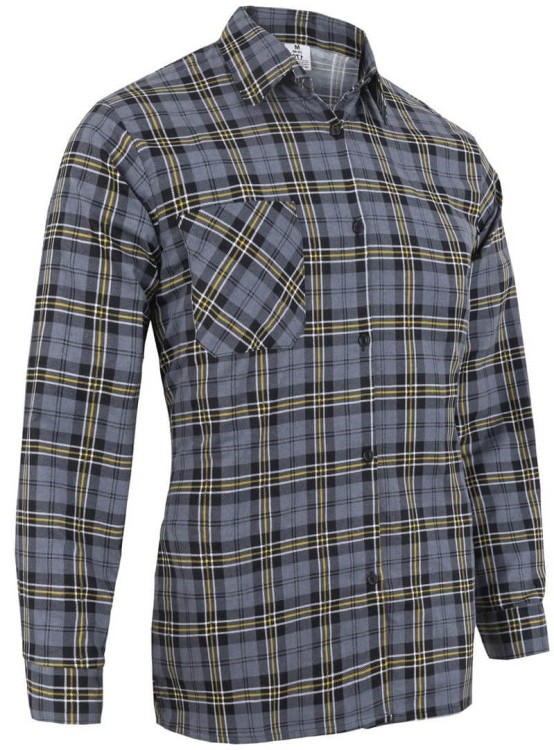 Koszula flanelowa robocza szara szkocka krata