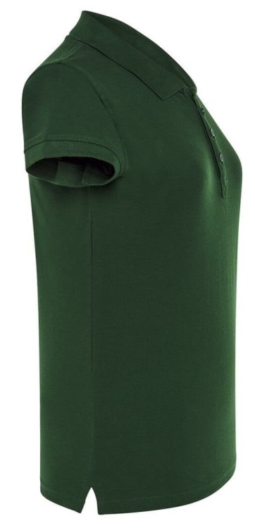 JHK koszulka polo damska bawełniana zielona butelkowa bok.jpg