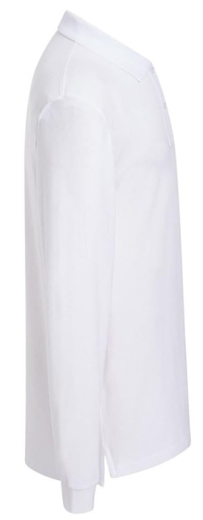 Koszulka polo z długim rękawem męska JHK biała bok.jpg