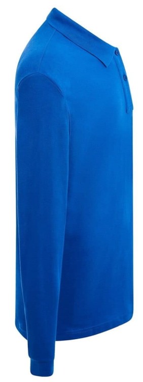 Koszulka polo z długim rękawem męska JHK niebieska bok.jpg