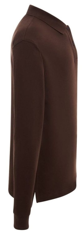 Koszulka polo z długim rękawem męska JHK czekoladowa bok.jpg