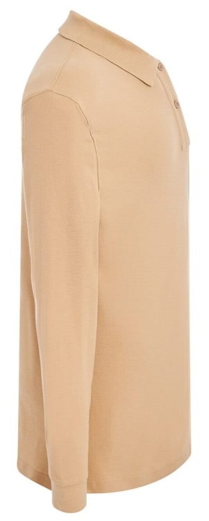 Koszulka polo z długim rękawem męska JHK sand bok.jpg