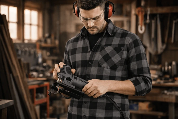 Koszula flanelowa robocza szara z przodu