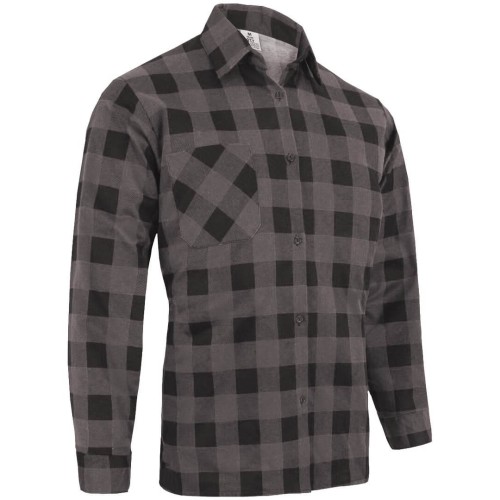 Koszula flanelowa robocza szara z boku