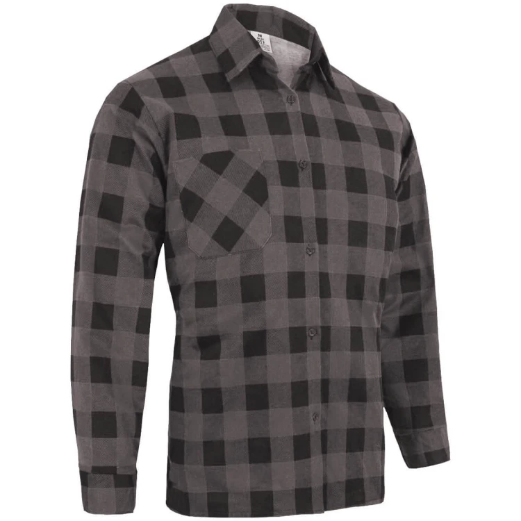 Koszula flanelowa robocza szara z boku