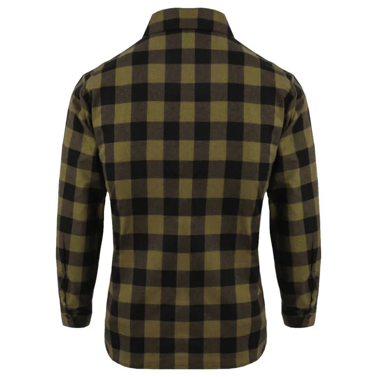 Koszula flanelowa robocza khaki tył