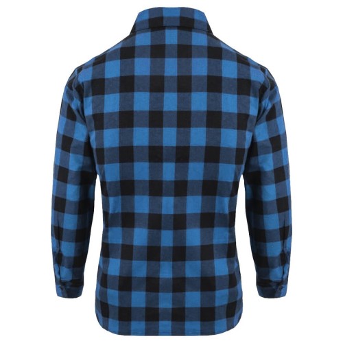 Koszula flanelowa robocza niebieska jasna tył