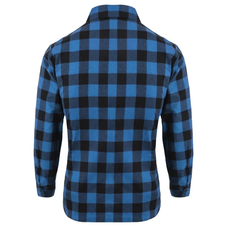 Koszula flanelowa robocza niebieska jasna tył