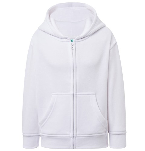 Bluza dziecięca z kapturem rozpinana biała JHK