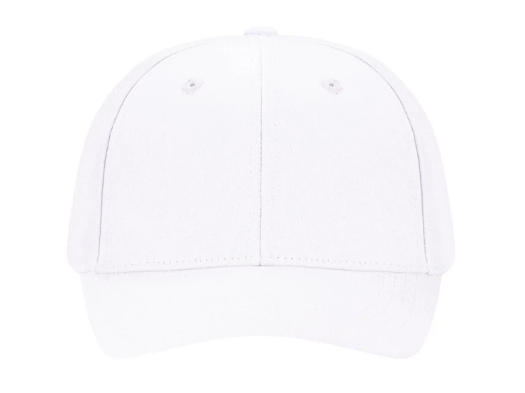 Czapka z daszkiem dziecięca biała 6 panelowa - przód