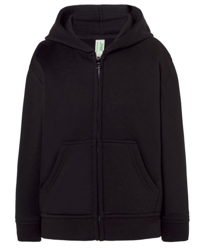 Bluza dziecięca z kapturem rozpinana czarna JHK