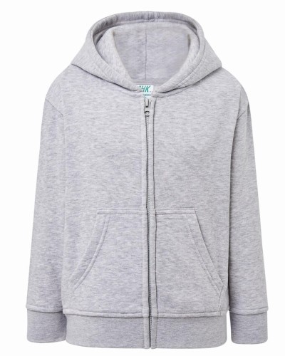 Bluza dziecięca z kapturem rozpinana szara jasna JHK