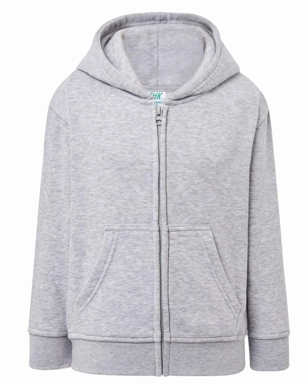 Bluza dziecięca z kapturem rozpinana szara jasna JHK