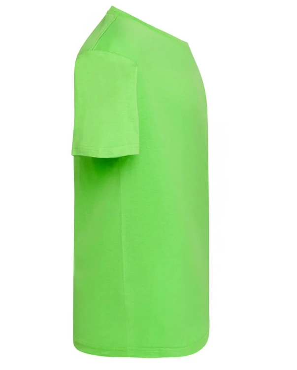 JHK premium koszulka bawełniana męska zielona limonkowa 190 gram bok
